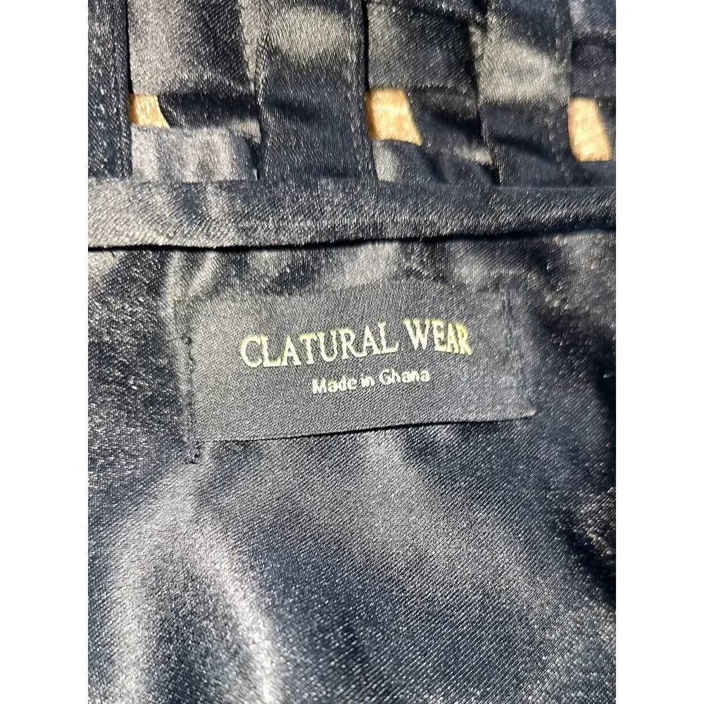 Clatural Black Yellow MESH Avant Garde Handmade Jacket Ghana XL-XXL NWOT